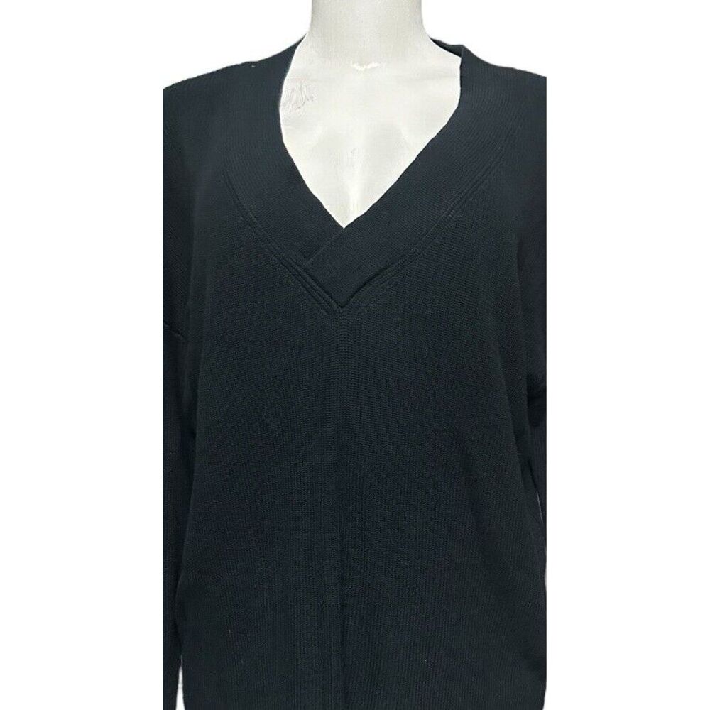 French Connection Women's Caballo Floral-Lace Sleeve Sweater Navy Blue/White L‎